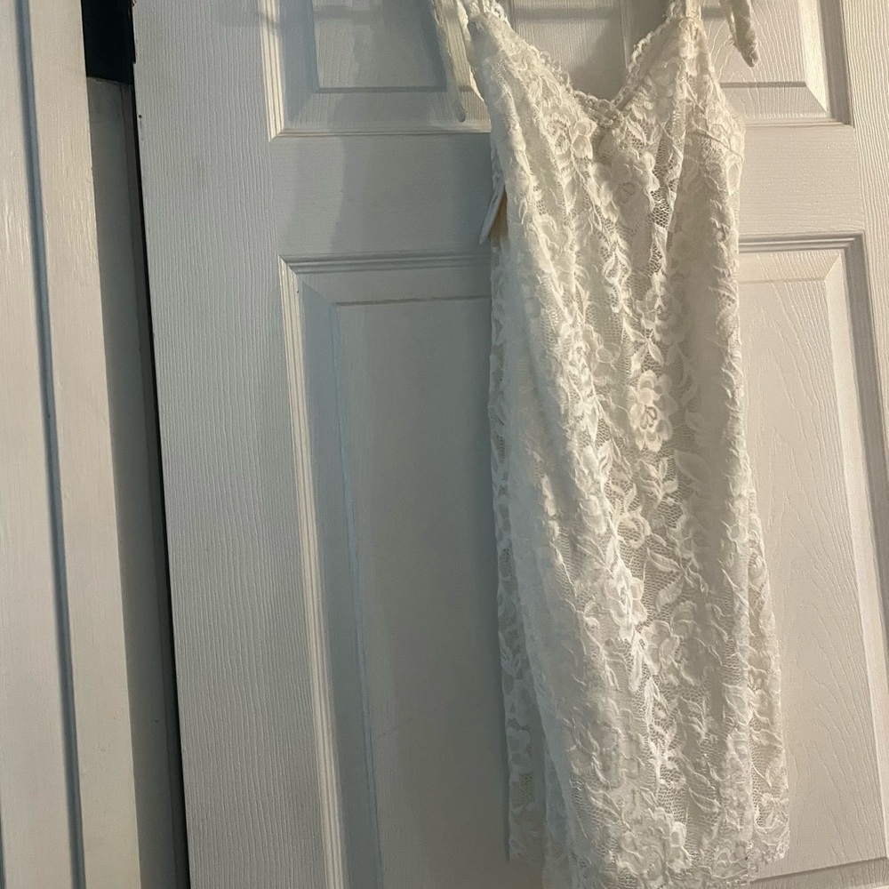 Blossom White Lace Mini Dress